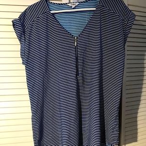 EXPRESS silky flowy blouse! Nautical navy and white stripes. Size X LARGE